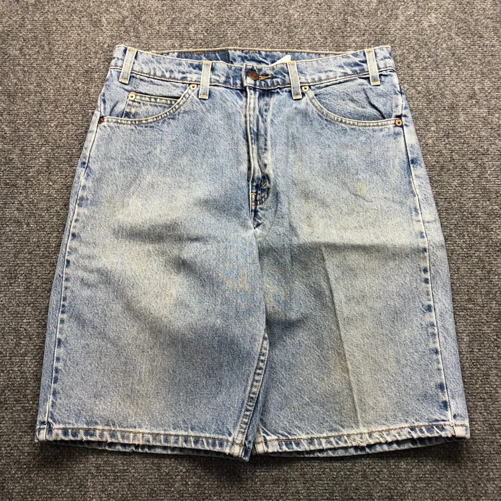 Levis 550 Relaxed Fit Denim Shorts Mens 33 Light Wash Orange Tab Cotton